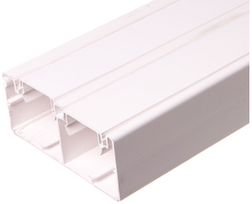 Kontakt Simon TK12102/9 Simon Connect Dviejų kamerų kabelinis kanalas Cabloplus PVC 130x55mm K45 grynai baltas TK12102/9 /2m/ /pakuotė=12mb/
