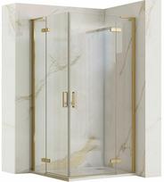 Dušo kabina REA Hugo Double, Brushed Gold, 80x100 cm