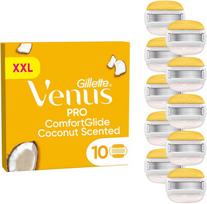 Venus Pro ComfortGlide kokoso ir Olay skustuvo peiliukai – geltoni/balti – 10 vnt.
