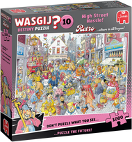 Dėlionė „Wasgij Retro Destiny 10“ – vargas gatvėje! (1000 detalių)