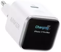 ANKER Nano Charger 45W GaN Ladegerät 1x USB-C ActiveShield 5.0 Touchsensor iPhone Erkennung SmartDisplay baltas (A121DG21)