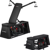 ADJUSTABLE WEIGHT BENCH WITH STORAGE, CHEST FLY ARMS LM4012 + 2X ADJUSTABLE DUMBBELL SET SR52 HMS