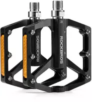 Rockbros K371 Atspindintys aliuminio dviračių pedalai su sandariais guoliais - Juodas