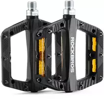 Rockbros BP2501 Šviesą atspindintys nailono dviračių pedalai - Juodas
