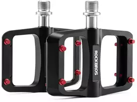 Rockbros BP2603 platforminiai dviračių pedalai su titano ašimi ir magnio lydinio guoliais - Juodas