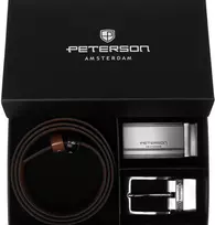Meski komplektas prezentowy skóra naturalna Peterson PTN KL-B006-S001 Juodas-BROWN