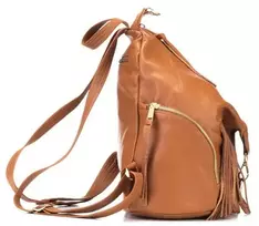 Camel spalvos natūralios odos kuprinė Let`s Go Boho Gregorio
