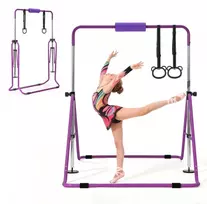 Sulankstomas gimnastikos skersinis vaikams iki 63.5kg reguliuojamas aukštis violetinis