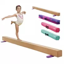 Medinio pagrindo gimnastikos bumas vaikams 2.4 m neslystantis geltonas