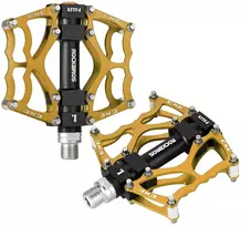 Rockbros JT201012LG 2010-12L aliuminio platforminiai dviračių pedalai – auksiniai