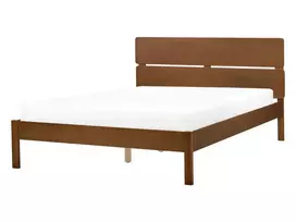 Medinė lova BOISSET 140 x 200 cm tamsiai ruda