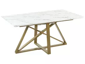 Išskleidžiamas valgomojo stalas MAXIMUS baltas marmuras 160/200 cm 90 cm