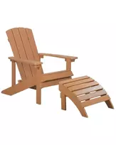 Sodo kėdė ADIRONDACK su kojų atrama, ruda