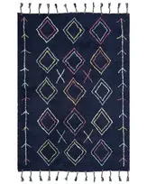 Kilimas CORUM juodas 160 x 230 cm medvilninis