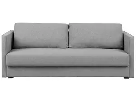 Išskleidžiama 3 vietų sofa EKSJO šviesiai pilka su patalynės dėže