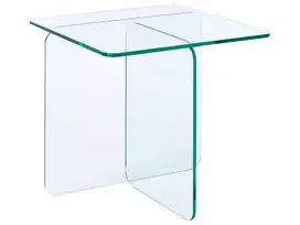 Šoninis staliukas AMISK grūdintas stiklas skaidrus