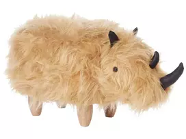 Pufas gyvūnas WOOLLY dirbtinio kailio smėlio spalvos raganosis