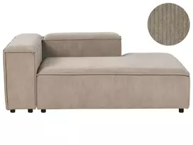 Kairinis šezlongas ARDAL, briaunotas velvetas, šviesiai rudas