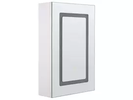 Pakabinama vonios kambario spintelė su LED veidrodžiu CONDOR 40 cm 60 cm balta