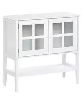 Spintelė su stiklinėmis durelėmis ir lentyna INLET 80 cm, balta