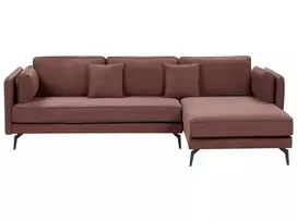 Kampinė sofa ALTAN, 3-vietė, bordo spalvos, kairinė