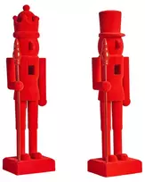 2 dekoracinių figūrėlių rinkinys FLATEY Riešutų gliaudytojas, 40 cm, raudonas