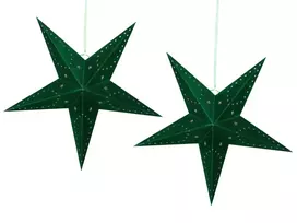 2 vnt. LED kabančių dekoracijų rinkinys MOTTI Žvaigždė 60 cm smaragdinė