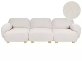 Trivietė modulinė sofa AMLI, kreminės spalvos „boucle“ audinys