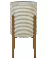 Gėlės vazonas su kojelėmis ALPINUS metalinis 31 cm smėlio spalvos