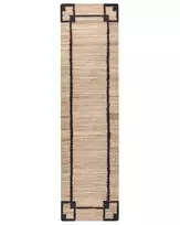 Kilimas GONDIA juodas / smėlio spalvos 80 x 300 cm džiutas