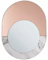 Sieninis veidrodis RETY 50 cm 65 cm akmuo rožinio aukso spalvos