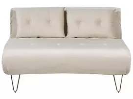 Dvivietė išskleidžiama sofa VESTFOLD, veliūrinė, smėlio spalvos