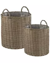2 krepšių gėlėms rinkinys BITOLA 40/48 cm, rudas, technoratanas