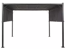 Sodo pavėsinė su LED apšvietimu PARGA metalinė 310 cm x 310 cm tamsiai pilka