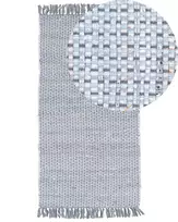 Kilimas BESNI pilkas 80 x 150 cm medvilninis