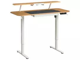 Elektriškai reguliuojamas stalas WILBANKS šviesiai rudas / baltas 120 cm 60 cm su USB jungtimi