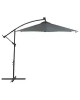 Konsolinis sodo skėtis su LED CORVAL 285 cm, pilkas