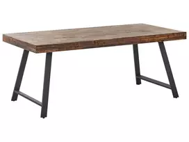 Valgomojo stalas WARTON tamsiai rudas, 180x90 cm, pušies mediena