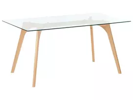 Valgomojo stalas HUDSON Skaidrus 160 cm 90 cm Grūdintas stiklas