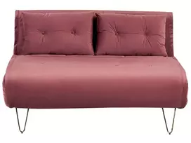Dvivietė išskleidžiama sofa VESTFOLD, veliūrinė, rožinė
