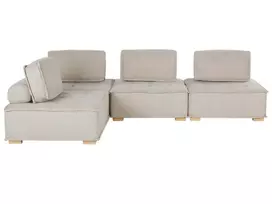 Modulinė kampinė sofa 4 asmenims TIBRO, dešininė, šviesi smėlio spalva