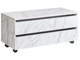 Vonios kambario spintelė TERESINA su ratukais, 80 cm, baltas marmuras