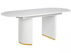 Išskleidžiamas valgomojo stalas DULVERTON baltas 160/200 cm 90 cm