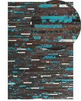 Kilimas KISIR, tamsiai rudas, 160 x 230 cm, natūrali oda