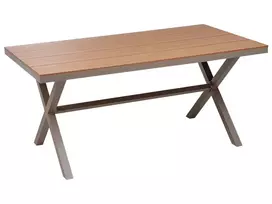 Sodo stalas TIANO 160 cm 90 cm metalinis smėlio ir pilkos spalvos