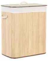 Skalbinių krepšys KANDY, bambukinis, šviesiai rudas, 100 l