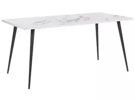 Valgomojo stalas SANTIAGO baltas marmuras 160 cm 80 cm