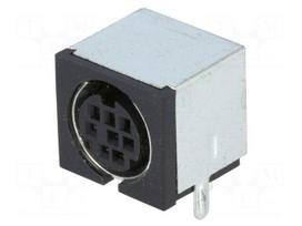 Socket | DIN mini | female | PIN: 8 | shielded | THT