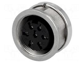 Connector: M16 | socket | female | soldering | PIN: 7 | 5A | 100V | 0.5mm2
