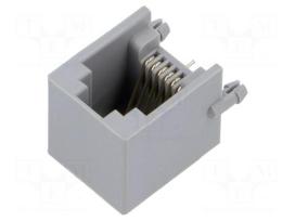Connector: RJ12 | socket | PIN: 6 | 6p6c | on PCBs,PCB snap | THT